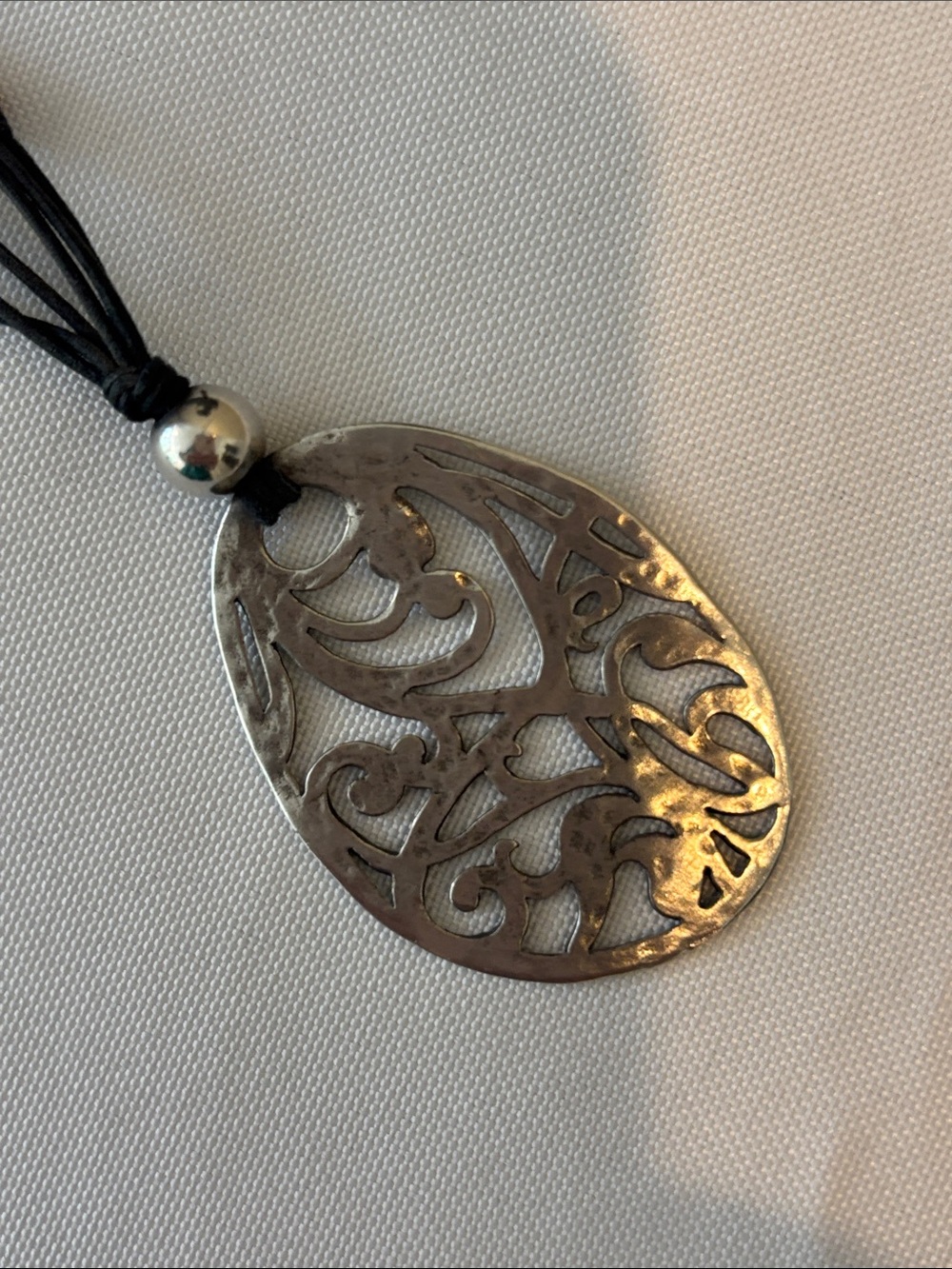 Vintage Silpada Sterling Silver Black Multi-Strand Filigree Pendant Necklace